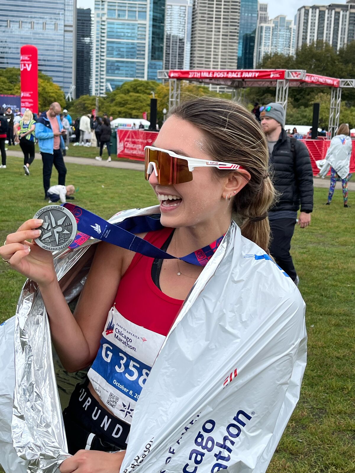 Annie at the marathon